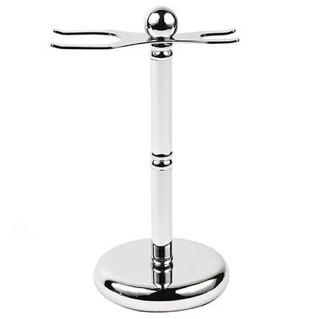 Parker Safety Razor's Deluxe Chrome 2 Prong Safety Razor and Shave Brush Shaving Stand