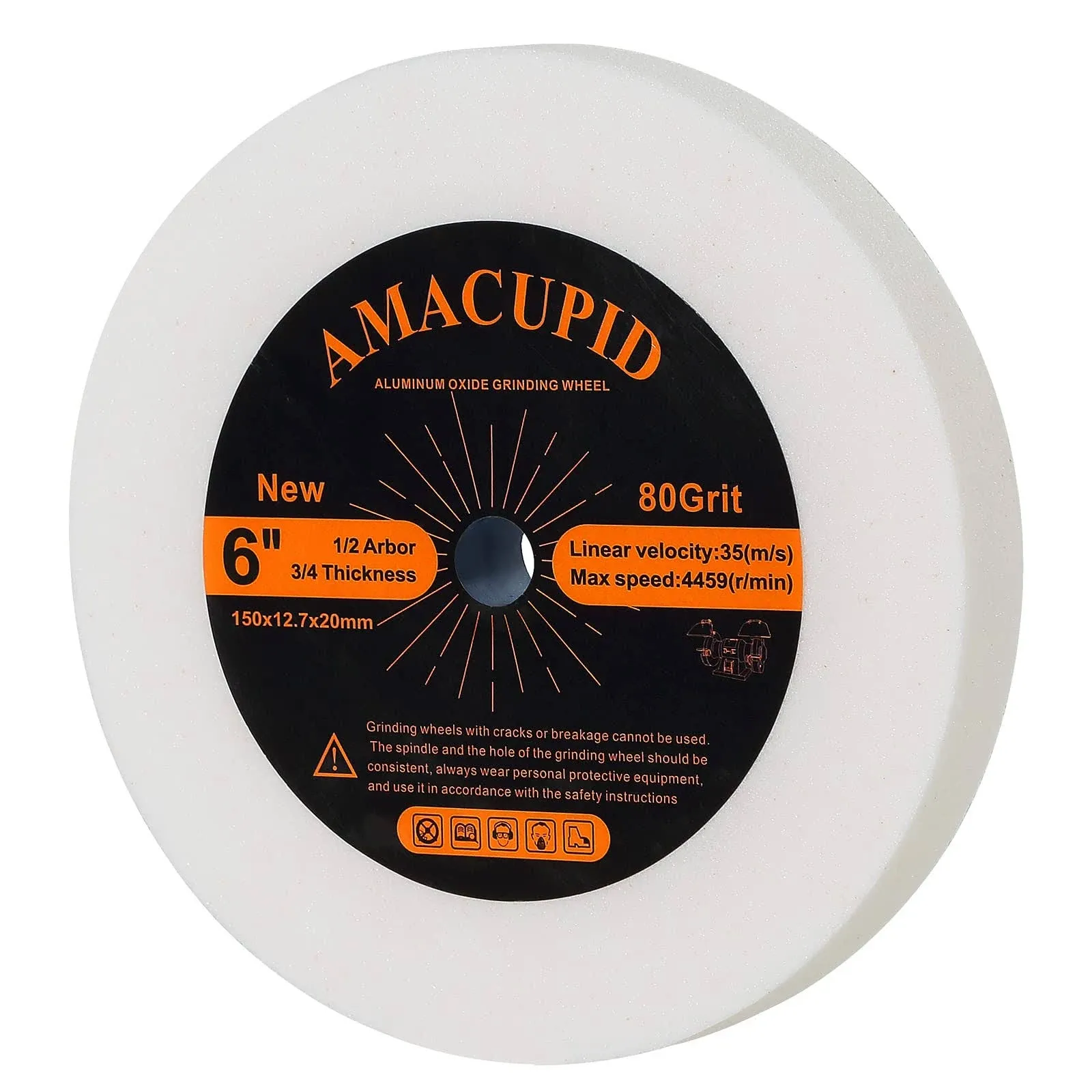 AmaCupid Bench Grinding Wheel 6 inch. for Sharpening Quenched Steel, High Carbon ...