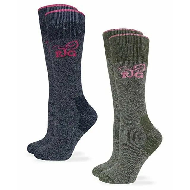 Realtree Womens Socks, Merino Wool Cushion Boot Crew Slouch Socks, 2 Pairs