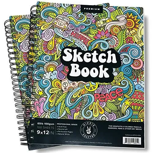 Hippie Crafter 2 Pack Sketch Books White