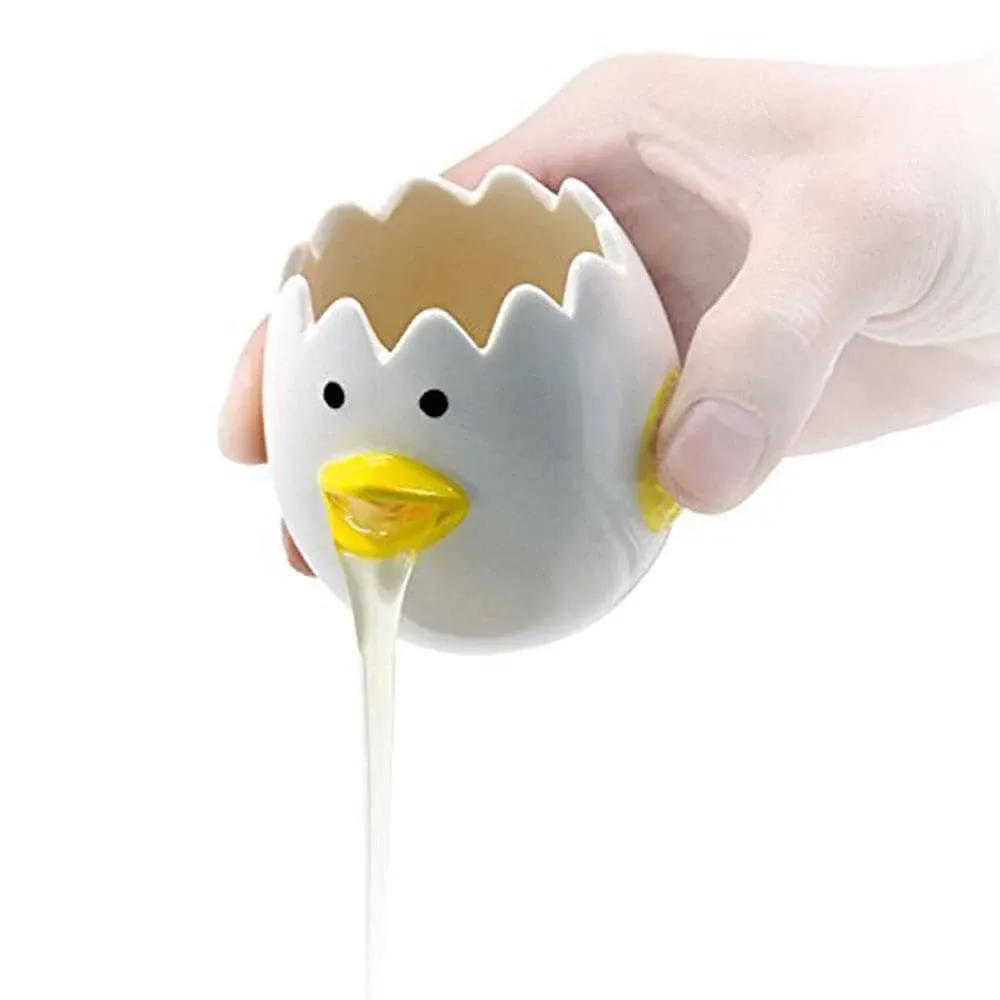 Cute Egg Separator Ceramics Vomiting Chicken Egg Yolk White Separator Household