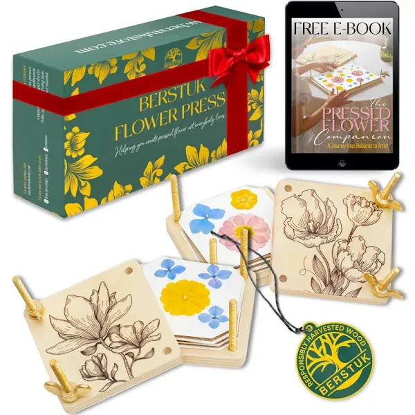 Berstuk Miniature Flower Press Kit for Adults - The Tiny Flower Preservation Kit ...