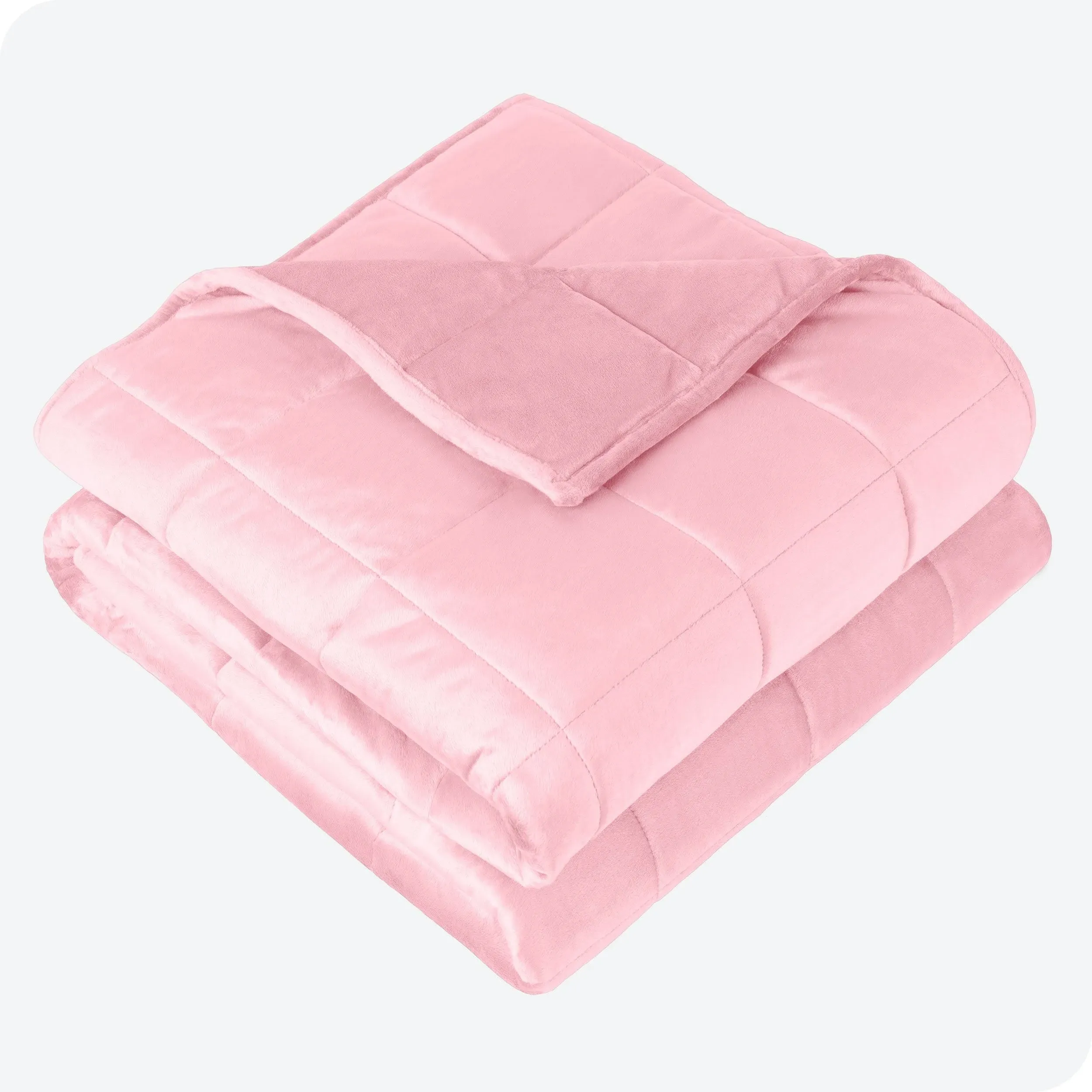 25 lb 80" x 87" Weighted Blanket Minky Fleece Light Pink by Bare Home