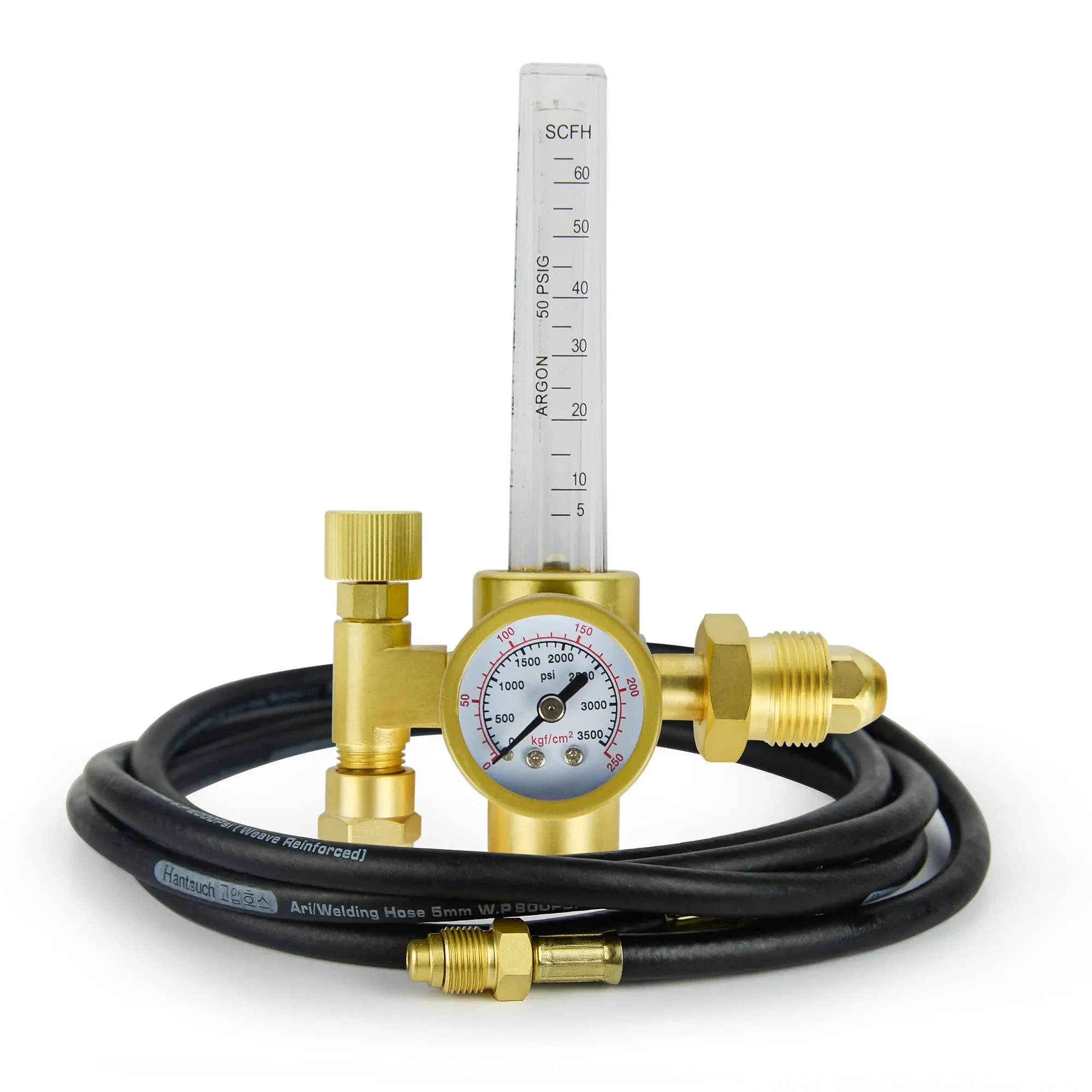 CO2 Argon Regulator Argon Flow Meter Gas Regulator Gauge for Mig Tig Weld with 10FT Gas Hose Welding