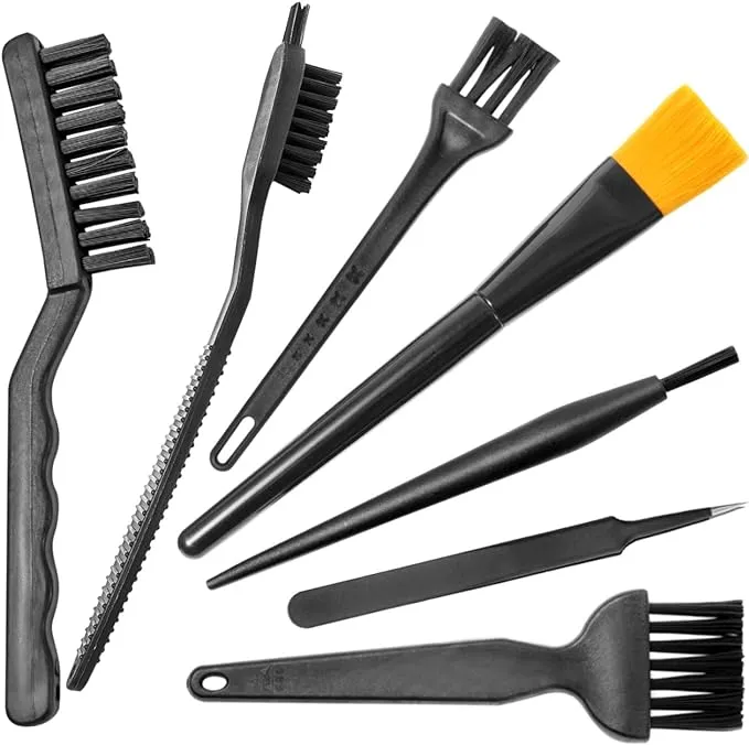 Computer PC Keyboard Laptop Electronics Camera Small Cleaning Brush Kit (Black, Set of 7)