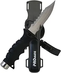 Promate Scuba Diving Snorkeling Sharp Tip Stainless Steel Knife (5" Blade)