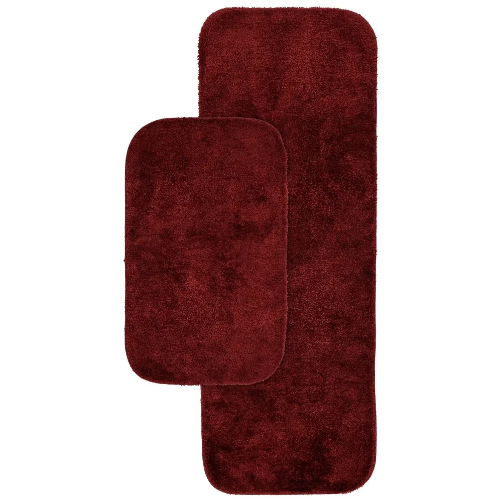 Garland Rug Traditional 2 Piece Nylon Washable Bathroom Rug Set (21x34/22x60) Chili Pepper