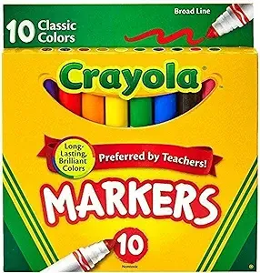 Crayola Broad Line Markers, Classic Colors 10 Each (Pack of 6)