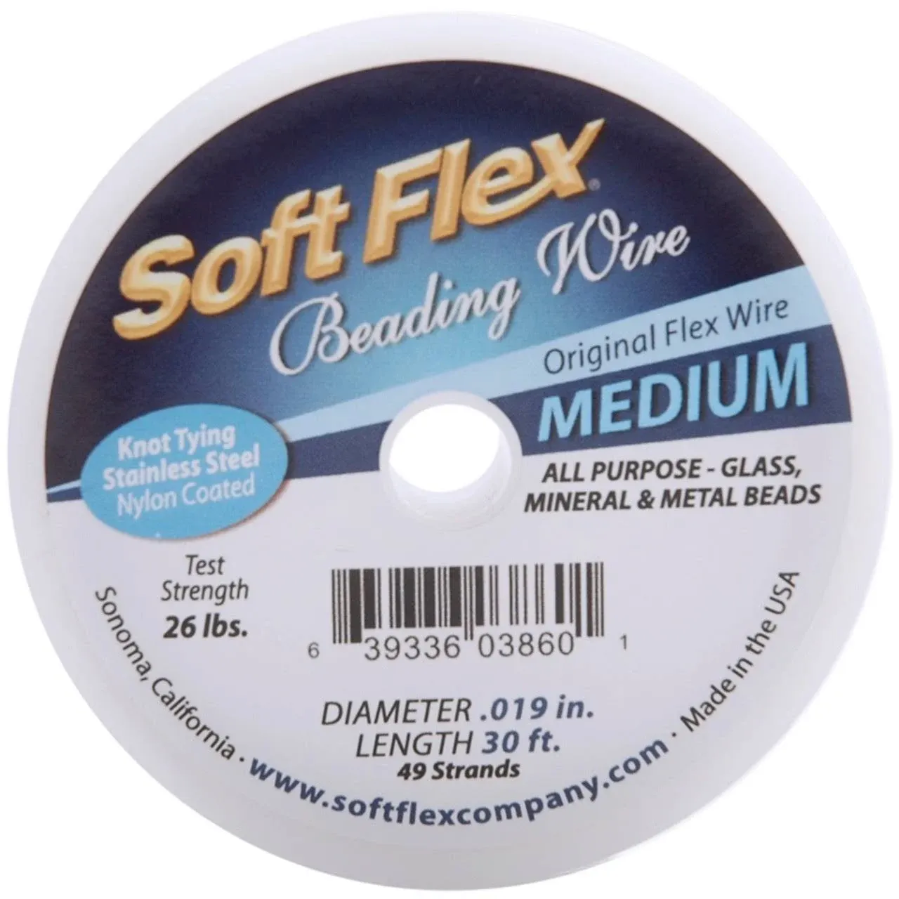 Soft Flex Wire 49 Strand .019"X30' Satin Silver