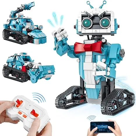 STEM Robot Building Kit, App & Remote Control Robot Building Kits for Kids 6-12, 457 Pieces Educational DIY Engineering Blocks for 6+ Years Old Boys & Girls