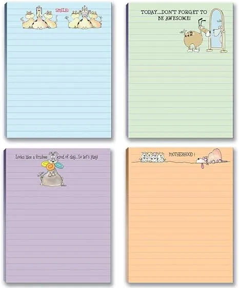 Funny Dog Theme Pads - 4 Assorted Note Pads