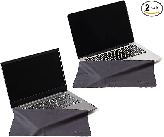 Microfiber Cleaning Cloth 14” Compatible with MacBook Pro 14” and Computer Laptop 14”, 2 Black Screen/Keyboard Covers