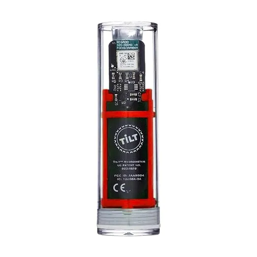 Tilt Wireless RED Hydrometer and Thermometer: Patented Brewing Technology for Precision Monitoring & Control for Fermentation of Beer, Wine, Cider, Mead & More