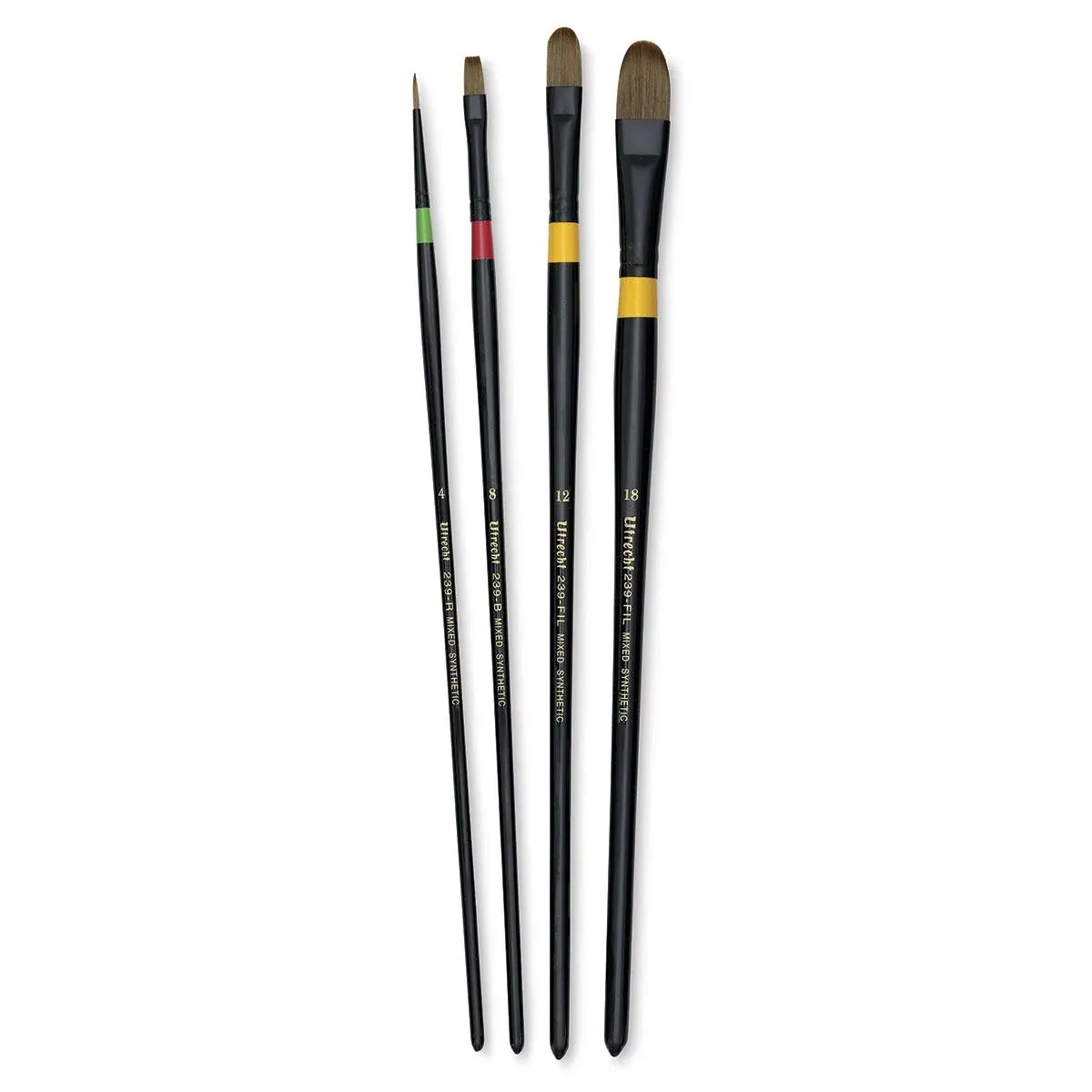 Utrecht Manglon Brushes-Set of 4, Long Handle