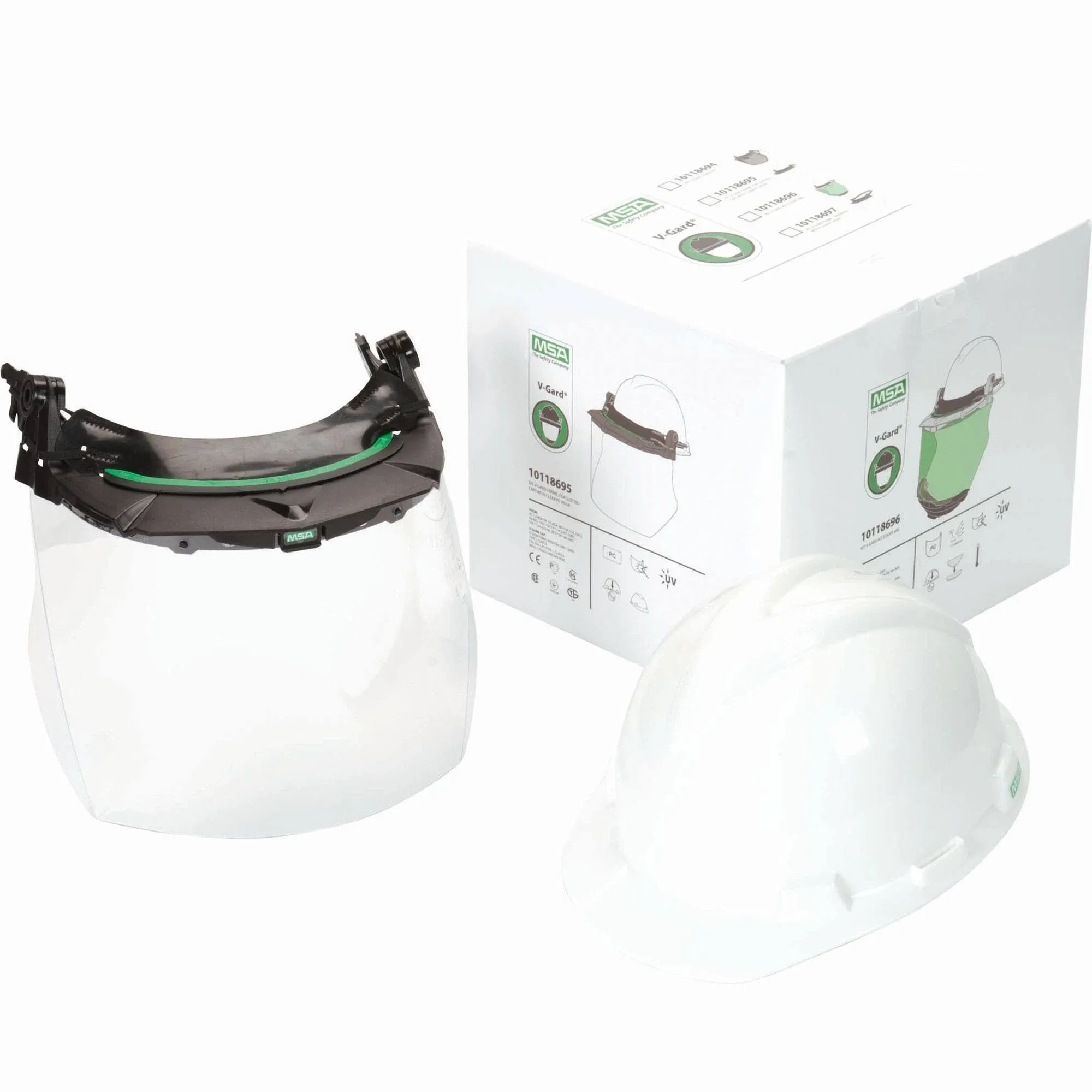 MSA Hard Cap Kit 10118695 - V-Gard - White Hard Cap - V-Gard Frame and Visor