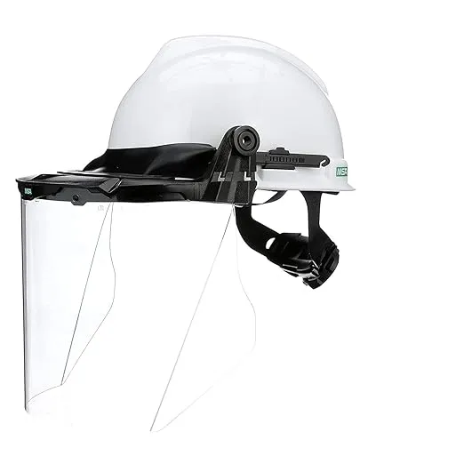 MSA 10118695 V-Gard Accessory System Kit, Includes: White V-Gard Cap, V-Gard Frame for Slotted Caps, Clear V-Gard Polycarbonate (PC)-Visor, Superior Impact Protection