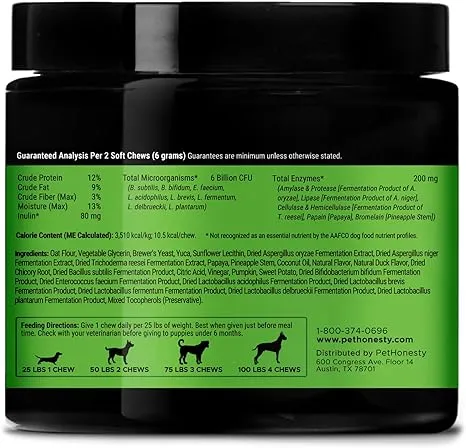 Pet Honesty Digestive Probiotics Soft Chews