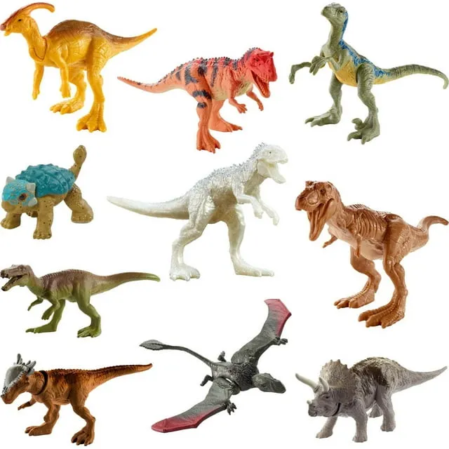 Jurassic World Camp Cretaceous Isla Nublar Multipack Featuring 10 Mini Dinosaur Figures With Movable Joints