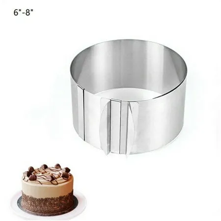 Adjustable Mousse Ring 3D Round & Square Cake Mold Stainless Steel Baking Mould Kitchen Dessert Accessories Cake Decorating Tool