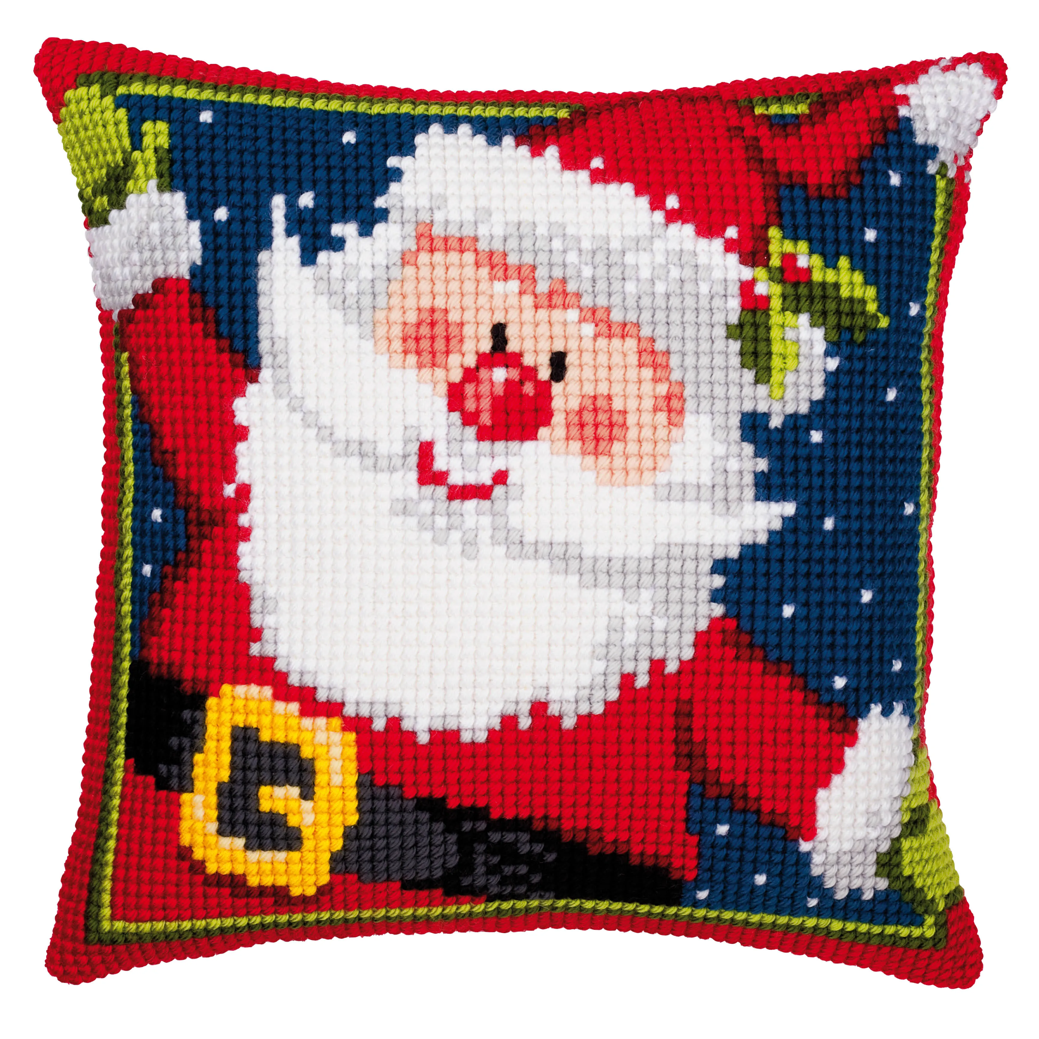 Vervaco Father Christmas Cross Stitch Cushion Multi-Colour