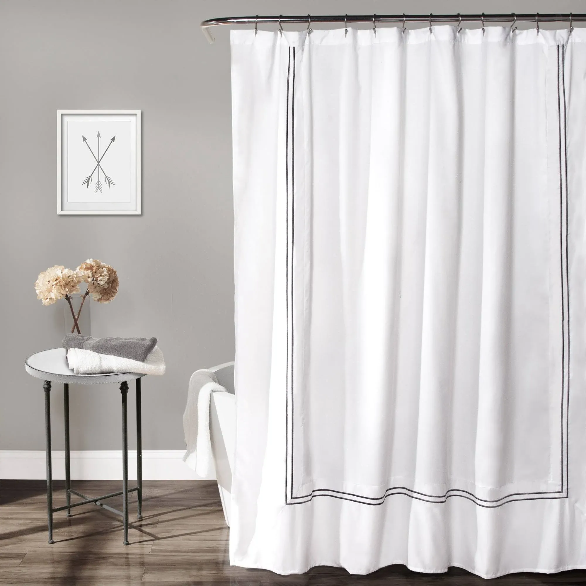  Hotel Collection Shower Curtain, 72&#034; x 72&#034; White &amp; Black