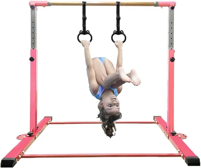 BYBAG Expandable Gymnastics Kip Bar,Horizontal Bar for Kids for Girls,No Wobble ...