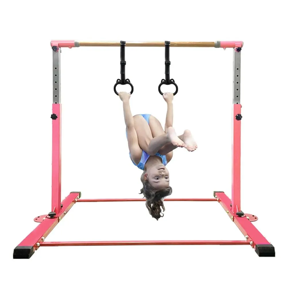 BYBAG Expandable Gymnastics Kip Bar,Horizontal Bar for Kids for Girls,No Wobble ...