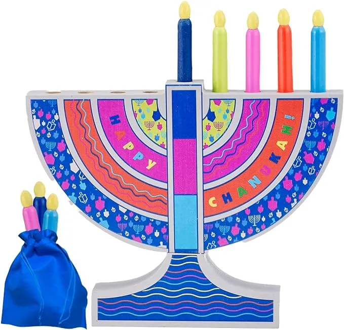 Rite Lite My Play Wood Menorah with Removable Wood Candles