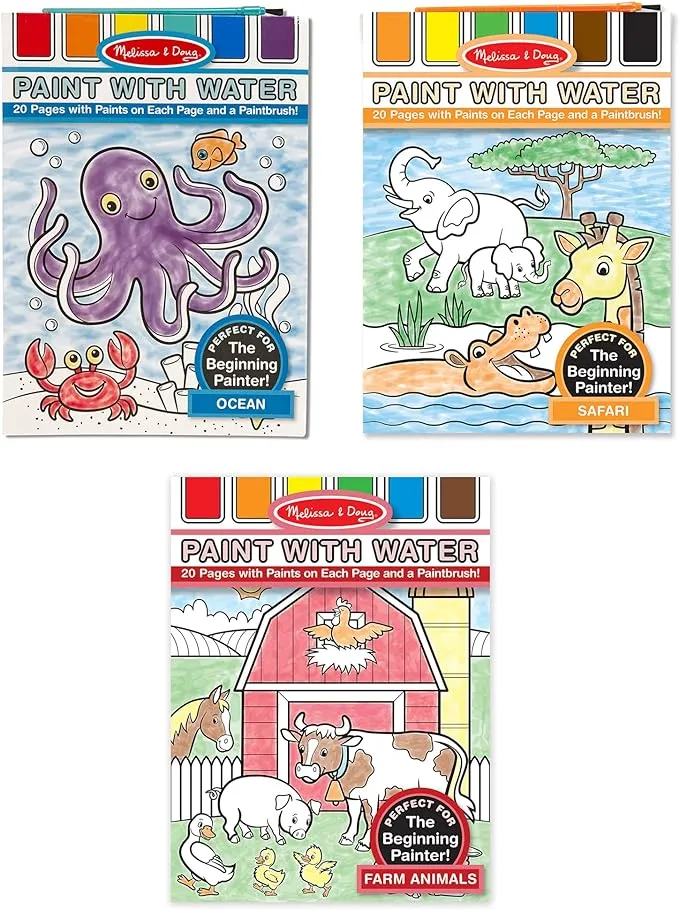 Melissa & Doug Paint with Water Bundle - Farm, Ocean & Safari