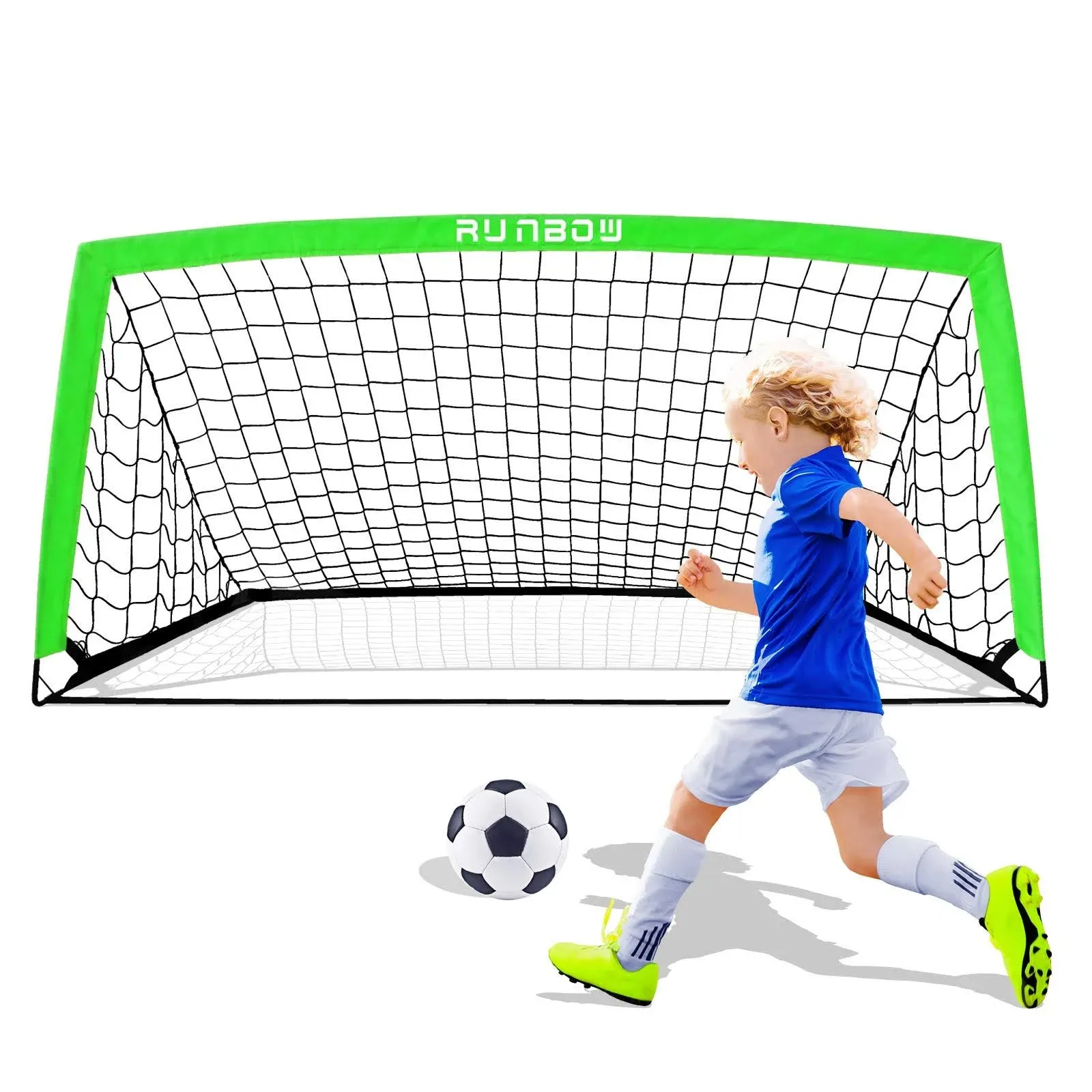 RUNBOW 6x4 ft Portable Kids Soccer Goal for Backyard Practice Soccer Net with ...