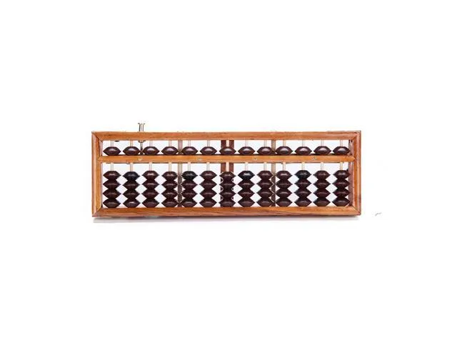 THY COLLECTIBLES Vintage-Style 13 Rods Wooden Abacus Soroban Chinese Japanese Calculator Counting Tool w/ Reset Button 9.75'