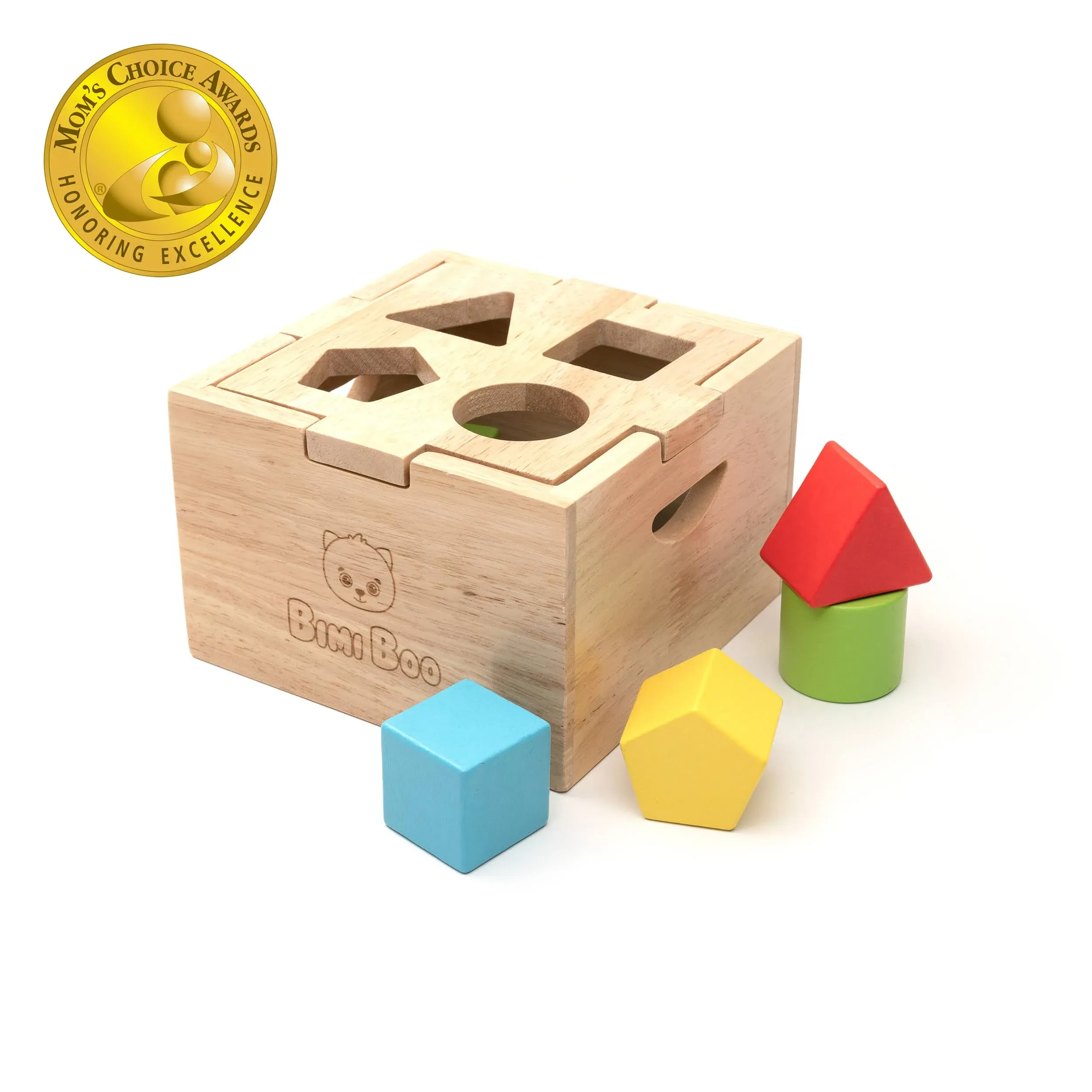 Bimi Boo Wooden Shape Sorter - Activity Cube for Toddlers 2-3 Years - Colors ...