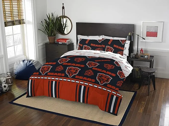 Northwest NFL Chicago Bears Unisex-Adult Bed in a Bag Set, Queen, Rotary