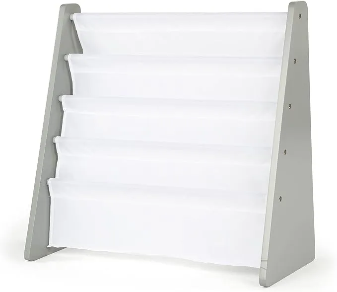 Humble Crew, Espresso/White Kids Book Rack Storage Bookshelf, 