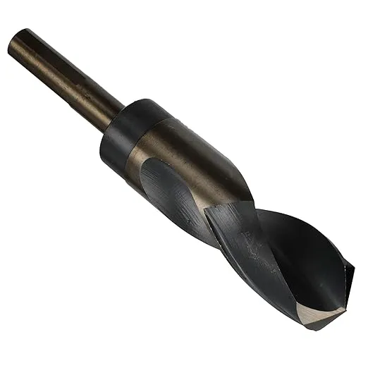 Drill America 49/64" Reduced Shank High Speed Steel Black & Gold Contractor Drill Bit with 3-Flat 1/2" Shank, KFD3F Series