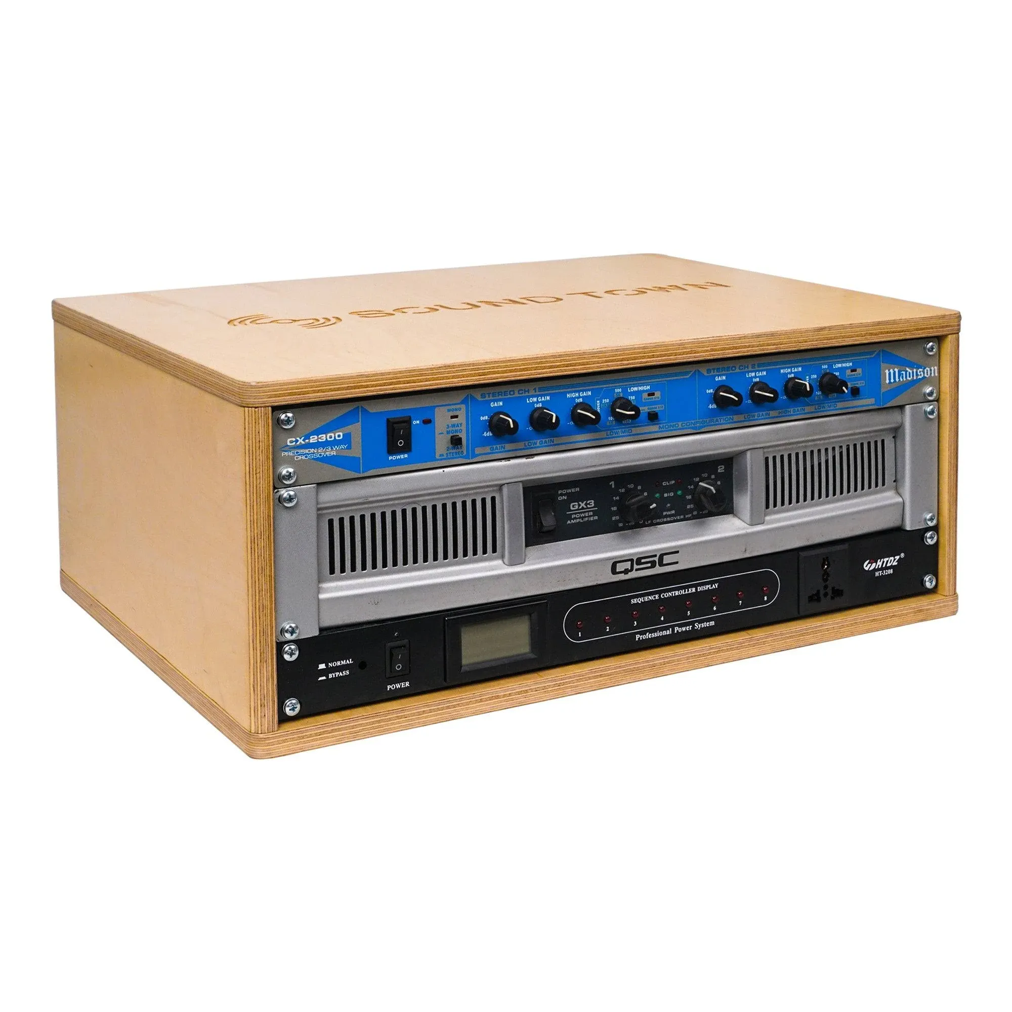 Sound Town SDRK-Y4 4U Studio Rack with Plywood, Golden Oak, Assembly Required Baltic Birch