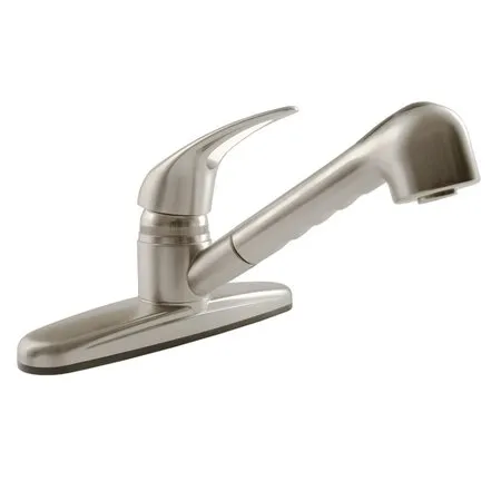 NON-METALLIC PULL-OUT RV KITCHEN FAUCET - BRUSHED SATIN NICKEL