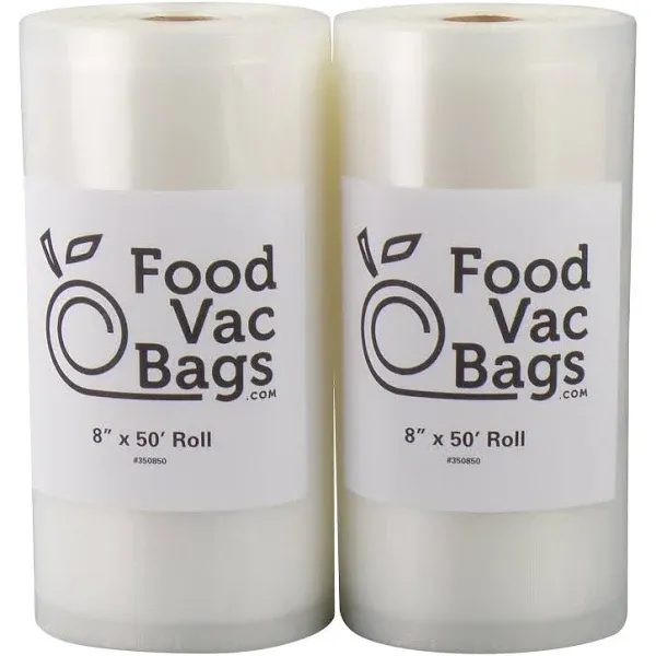 TWO GIANT 8&#034;x50&#039; Rolls Vacuum Seal Bags for Food Storage! Huge Food $$$ Saver!