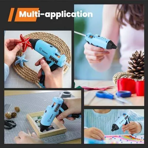 GoGonova Cordless Hot Glue Gun, 15s Fast Preheating with Built-in Battery Hot...