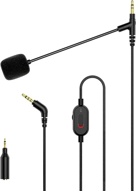 MEE audio ClearSpeak Universal Headset Cable with Boom Microphone, Black (CBL-BM-BK), 1.8m