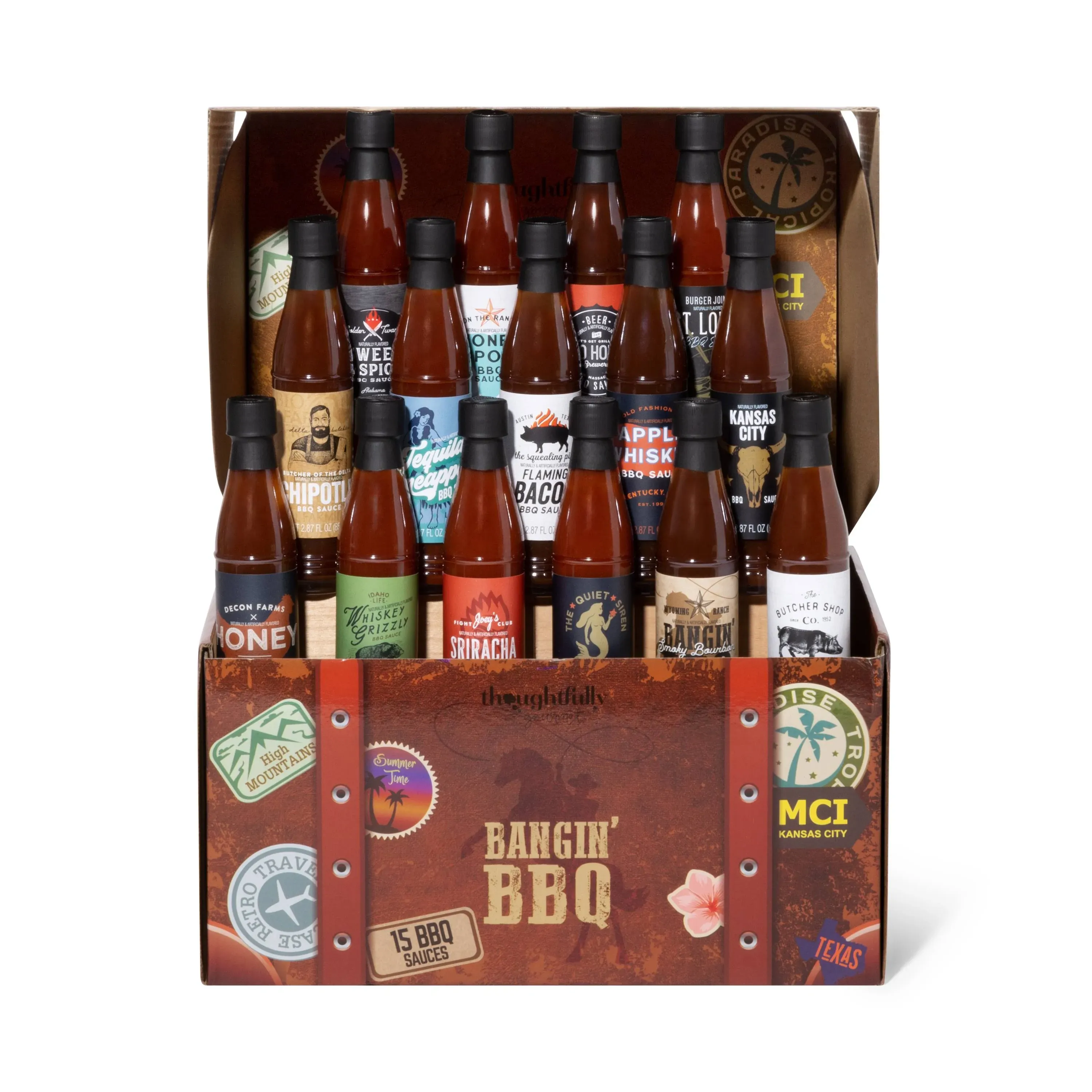 Bangin&#39; BBQ Sauce Suitcase, Set of 15