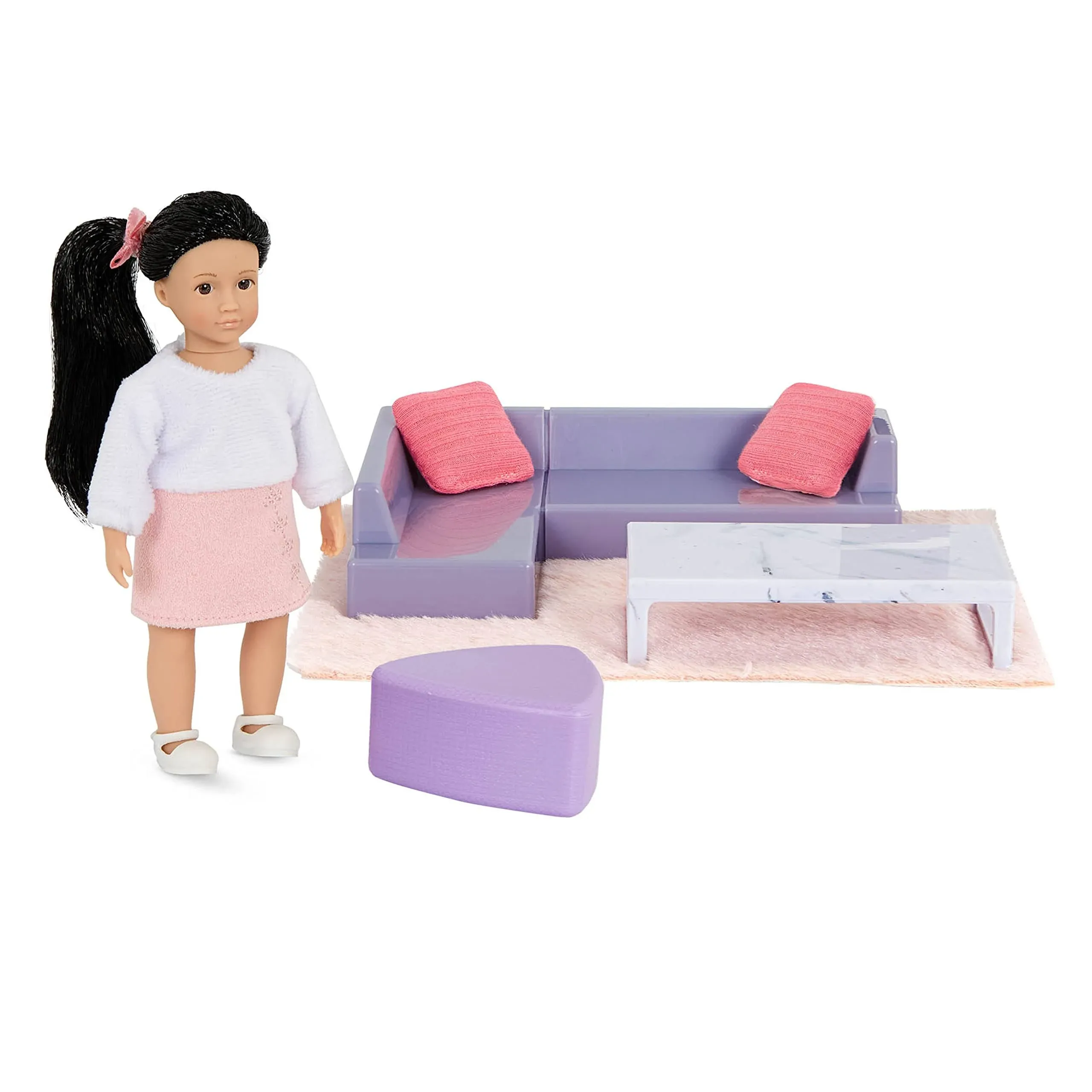 Lori Dolls – Yuni’s Cozy Sofa Set – Mini Doll &amp; Toy Living Room Furniture –... 