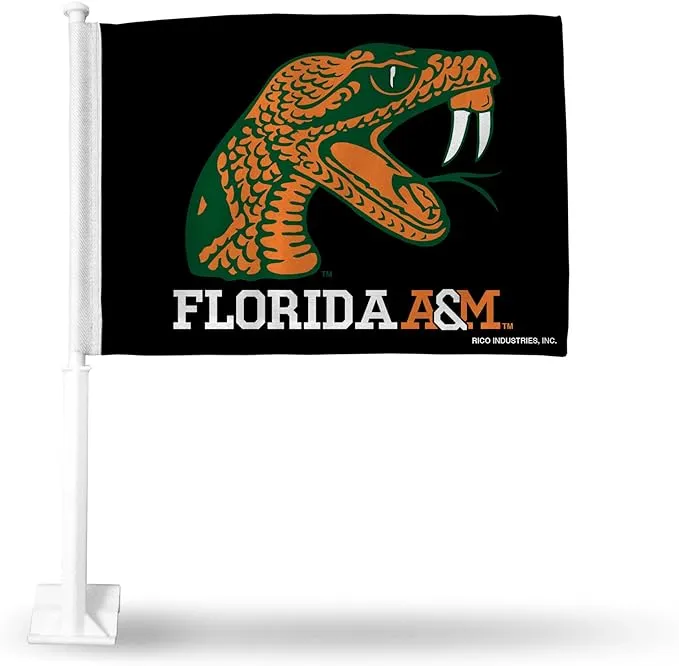 Rico Industries NCAA Florida A&M Rattlers - FAMU Black Double Sided Car Flag 16 x 19.5-"