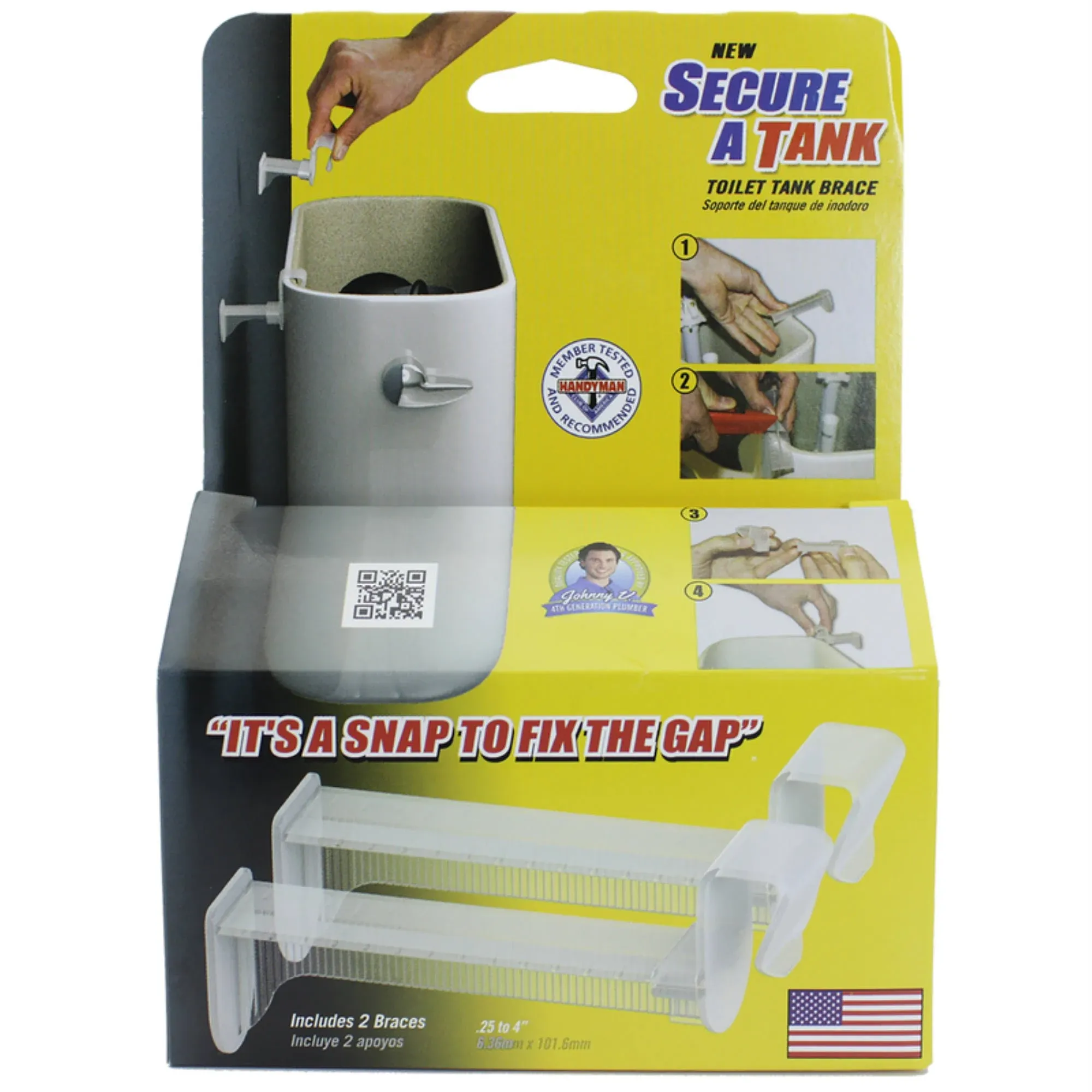 Secure A Tank Toilet Tank Brace White