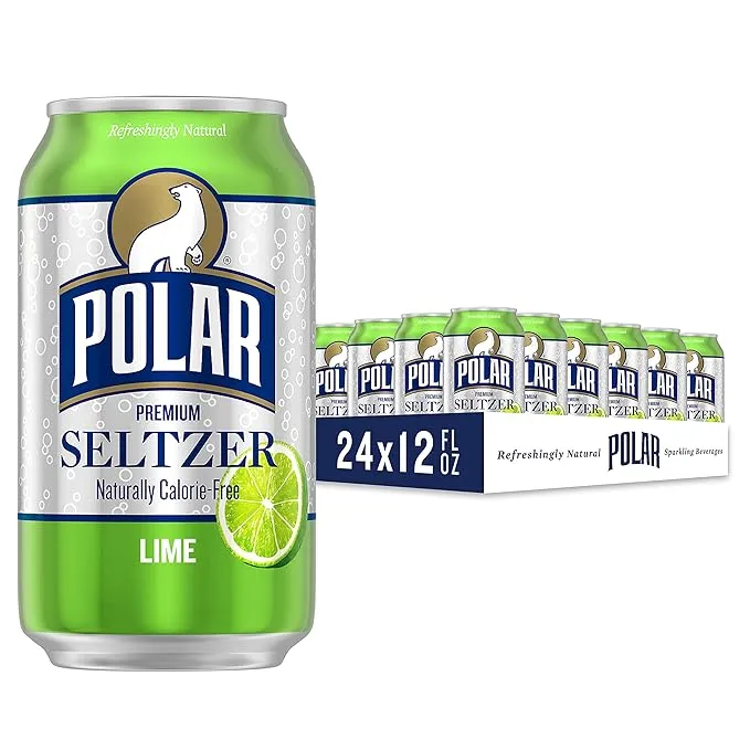 Polar Seltzer Water Raspberry Lime, 12 fl oz cans, 24 pack