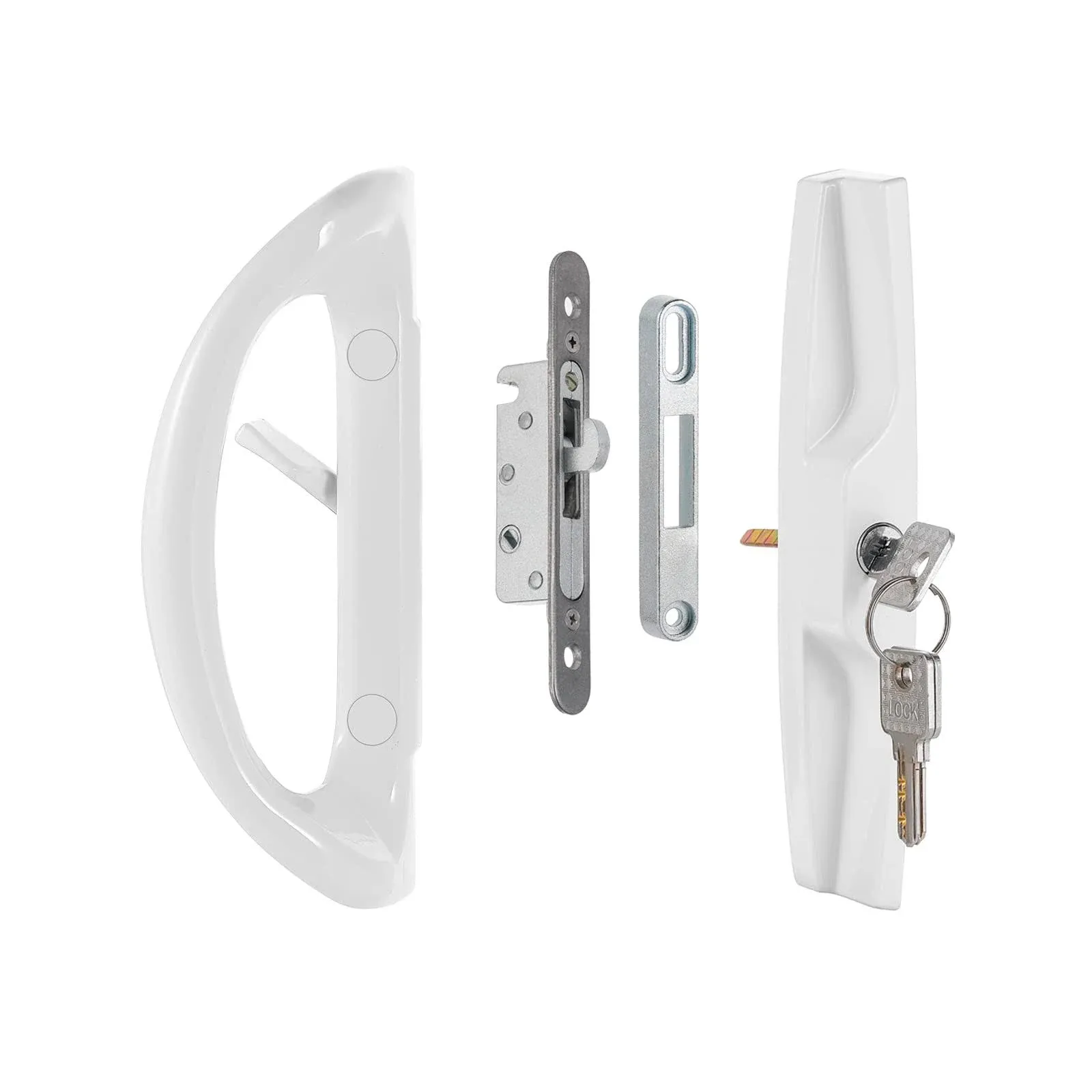 Sliding Glass Door Handle Replacement Parts, Sliding Patio Door Handle Set, Replace Old or Damaged Sliding Door Lock, Fit 1-1/2" to 1-3/4" Thick Doors, 3-15/16" Screw Hole Spacing