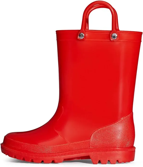 K KomForme Kids Girls & Boys Rain Boots with Easy-on Handles Waterproof Outdoors