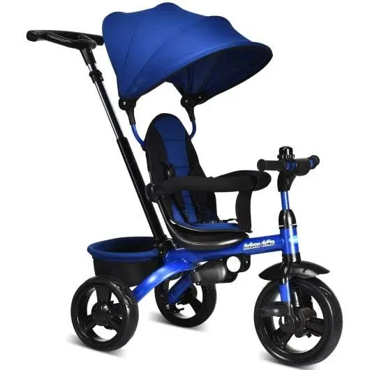 Costway 4-in-1 Kids Tricycle with Adjustable Push Handle