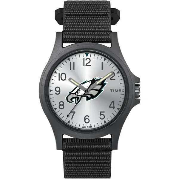 Timex Men's NFL Pride 40mm Watch ? Philadelphia Eagles with Black FastWrap Strap