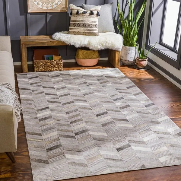 Artistic Weavers Arcangelo Modern Hair-on-hide Leather Area Rug